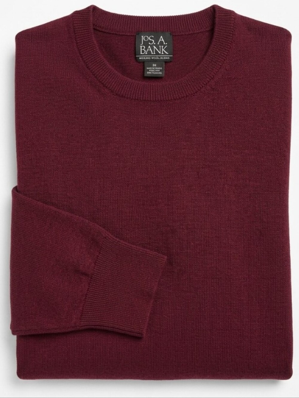 Rich Burgundy MERINO WOOL Blend Jos. A. Bank Executive Collection XL Sweater
